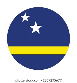 The flag of Curacao. Button flag icon. Standard color. Circle icon flag. Computer illustration. Digital illustration. Vector illustration.