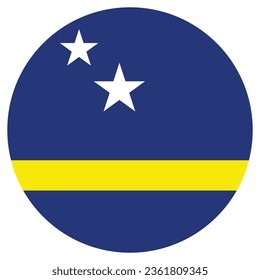 The flag of Curacao. Button flag icon. Standard color. Circle icon flag. Computer illustration. Digital illustration. Vector illustration.