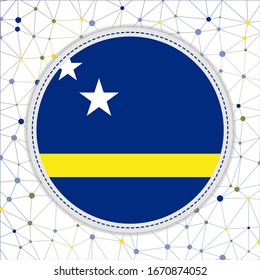Flag of Curacao with network background. Curacao sign. Captivating vector illustration.