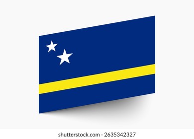Flag of Curacao. Curacao flag official colors tilted icon digital vector illustration design.