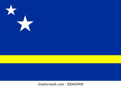 Flag of Curacao. Vector illustration.
