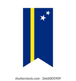 Bandeira de Curaçao. Curaçao ícone de bandeira vertical ilustração vetor digital. A bandeira pendurada.