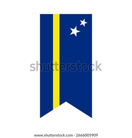 Flag of Curacao. Curacao vertical flag icon digital vector illustration. The hanging flag.