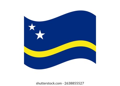 Flag of Curacao. Curacao wavy flag digital vector illustration. Fluttering flag.
