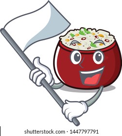 With flag curd rice placed on character plate