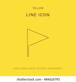 Flag Cute yellow thin line icon / logo Design