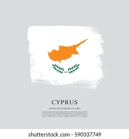 Flag of Cyprus, brush stroke background