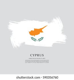 Flag of Cyprus, brush stroke background