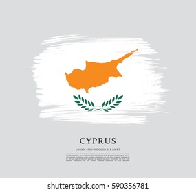 Flag of Cyprus, brush stroke background