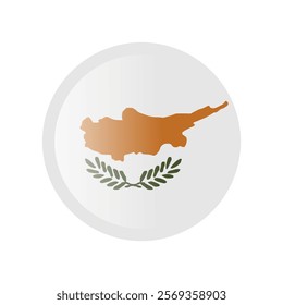 The flag of cyprus. Circle icon flag. Button flag icon. Standard color. 3d illustration. glossy circle badge	