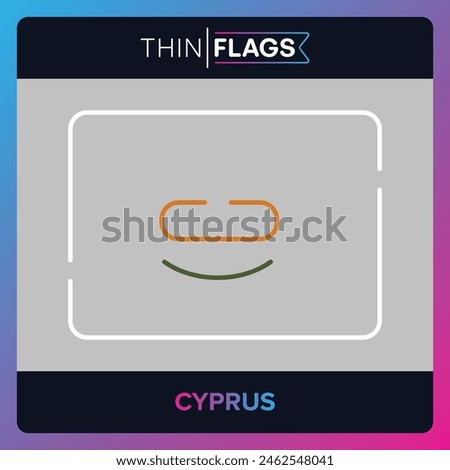 The flag of Cyprus, Download Editable Thin Icons. Country, World and International Flag Icons Set. Cypriot Flag Icon Graphic Vector Stroke