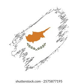 Flag of Cyprus Grunge Brush Stroke Style Vector