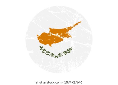 Flag of Cyprus Grunge Style. Hand Painted with Brush. Vector Illustration.