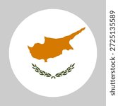 The flag of cyprus. Flag icon. Standard color. Round flag. Computer illustration. Digital illustration. Vector illustration