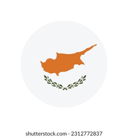 The flag of Cyprus. Flag icon. Standard color. Round flag. Computer illustration. Digital illustration. Vector illustration.