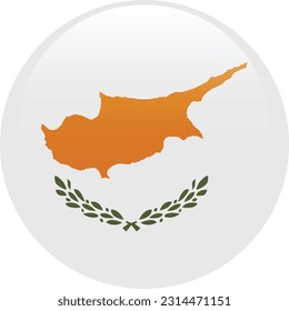 The flag of Cyprus. Flag icon. Standard color. A round flag. Computer illustration. Digital illustration. Vector illustration. svg