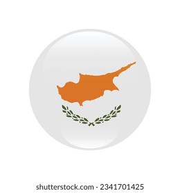 The flag of Cyprus. Flag icon. Standard color. Circle icon flag. 3d illustration. Computer illustration. Digital illustration. Vector illustration. svg