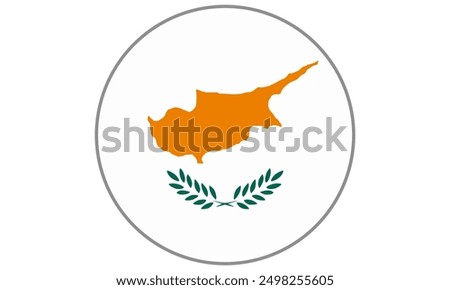 The flag of Cyprus. Flag icon. Standard color. Round flag. Computer illustration. Digital illustration. Vector illustration.