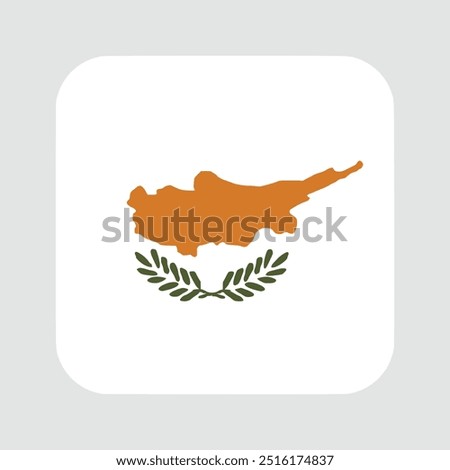 The flag of cyprus. Flag icon. Standard color. flat vector square with rounded corners Computer illustration. Digital illustration. Vector illustration.	