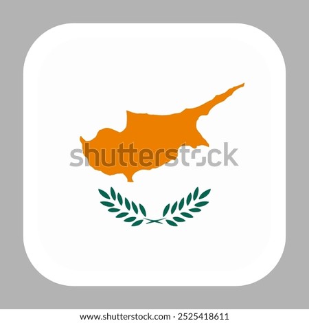 The flag of Cyprus. Flag icon. Standard color. flat vector square with rounded corners. Computer illustration. Digital illustration. Vector illustration