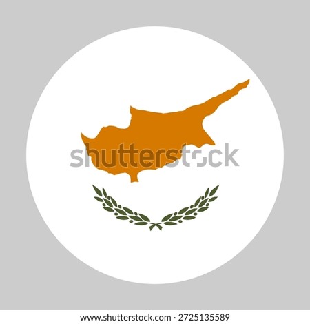 The flag of cyprus. Flag icon. Standard color. Round flag. Computer illustration. Digital illustration. Vector illustration
