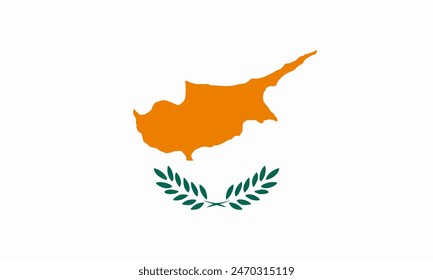 Flag of Cyprus isolated on white background.