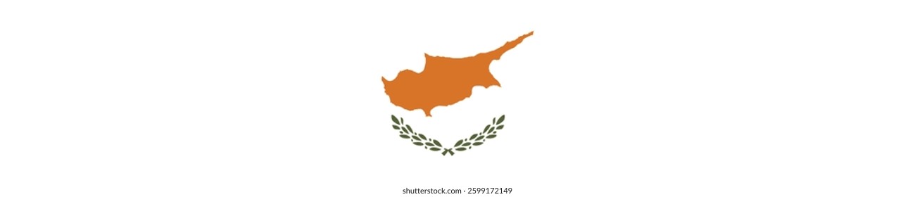 Flag of Cyprus. Cyprus flag long banner digital vector illustration