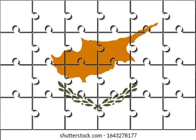 Flag of cyprus made with jigsaw puzzle pieces