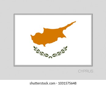Flag of Cyprus. National Ensign Aspect Ratio 2 to 3 on Gray Cardboard