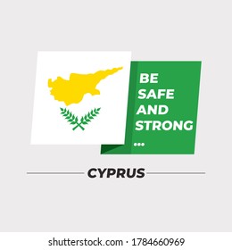 Flag of Cyprus : National flag icon with encouraging message isolated on light grey background : Vector Illustration