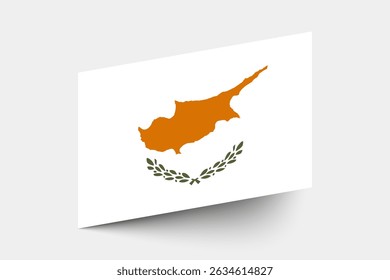 Flag of Cyprus. Cyprus flag official colors tilted icon digital vector illustration design.