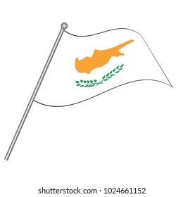 Flag of Cyprus, officially the Republic of Cyprus. Vector illustration of a stylized flag. The slit in the paper with shadows. Element for infographics.