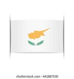 Flag of Cyprus, officially the Republic of Cyprus. Vector illustration of a stylized flag. The slit in the paper with shadows. Element for infographics.