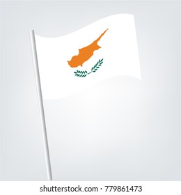 Flag of Cyprus, officially the Republic of Cyprus. Vector illustration of a stylized flag. The slit in the paper with shadows. Element for infographics.