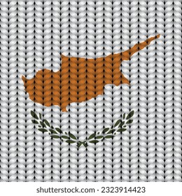 Flag of Cyprus on a braided rop.