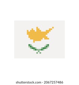 Flag Cyprus. Pixel art. Stickers design. Isolated vector illustration. 