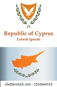 Flag of Cyprus, Republic of Cyprus. Template for award design, an official document with the flag of Cyprus. Bright, colorful vector illustration for graphic and web design.