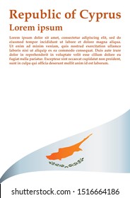 Flag of Cyprus, Republic of Cyprus. Template for award design, an official document with the flag of Cyprus. Bright, colorful vector illustration for graphic and web design.