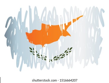 Flag of Cyprus, Republic of Cyprus. Template for award design, an official document with the flag of Cyprus. Bright, colorful vector illustration for graphic and web design.