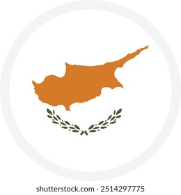 Bandera de Chipre. Icono plano redondo sobre fondo transparente. Icono para App móviles, interfaz de usuario y Diseño web