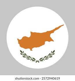 Flag of Cyprus round shape, national symbol