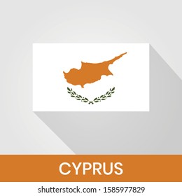 Flag of The Cyprus With Shadow