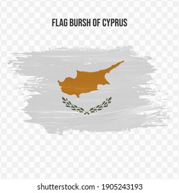 Flag Of Cyprus in texture brush  with transparent background, vector illustration in eps file