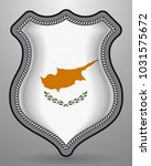 Flag of Cyprus. Vector Badge and Icon with Central Glossy National Symbol
