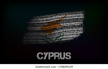 Flag of the Cyprus. Vector illustration in grunge style with cracks and abrasions. Good image for print