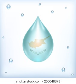 Flag of Cyprus water drop