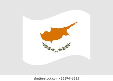 Flag of Cyprus. Cyprus wavy flag digital vector illustration. Fluttering flag.