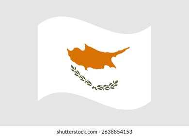 Flag of Cyprus. Cyprus wavy flag digital vector illustration. Fluttering flag.
