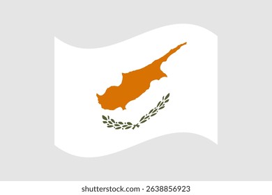 Flag of Cyprus. Cyprus wavy flag digital vector illustration. Fluttering flag.