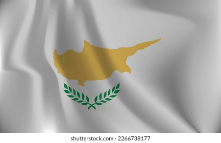 Bandera de Chipre, con un efecto ondulado debido al viento.